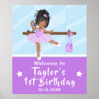 African American Ballet Purple Tutu Welcome Sign