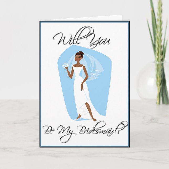 African American Be My Bridesmaid Invitation Card (Front)