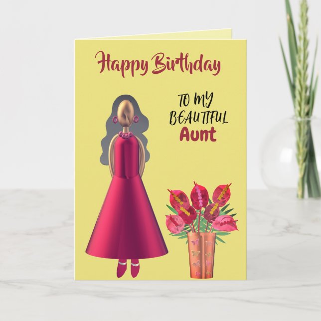 African American Beautiful Aunt Birthday Card (Front)