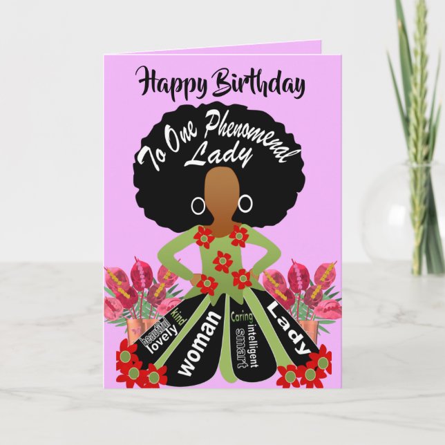 African American Beautiful Cousin Birthday Card (Front)