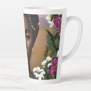 African-American Beauty AI Art Latte Mug