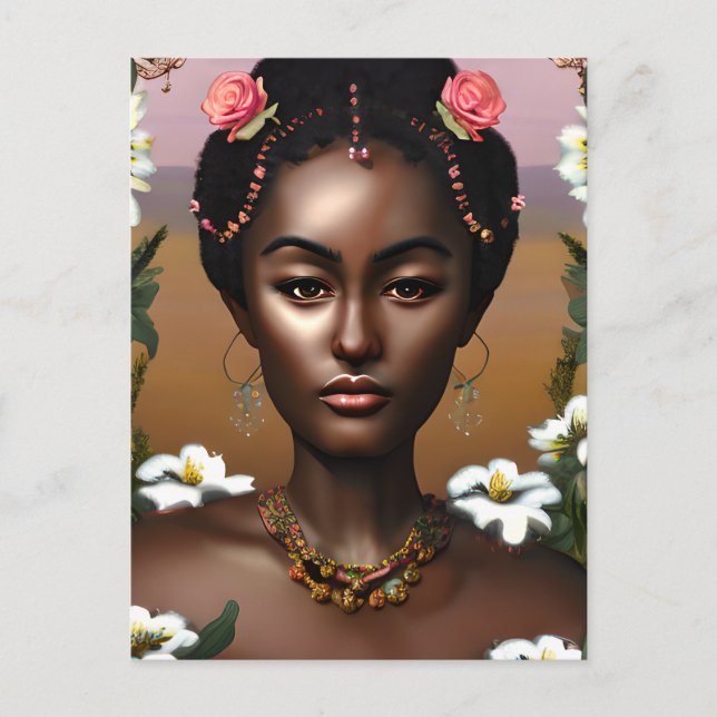 African-American Beauty AI Art Postcard (Front)