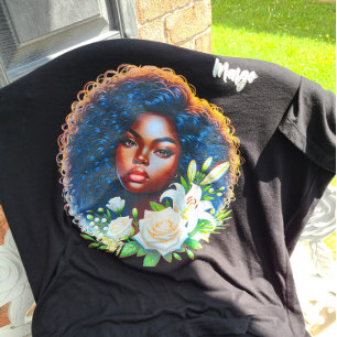 African-American Beauty Enjoying Her Flowers Tri-Blend Shirt