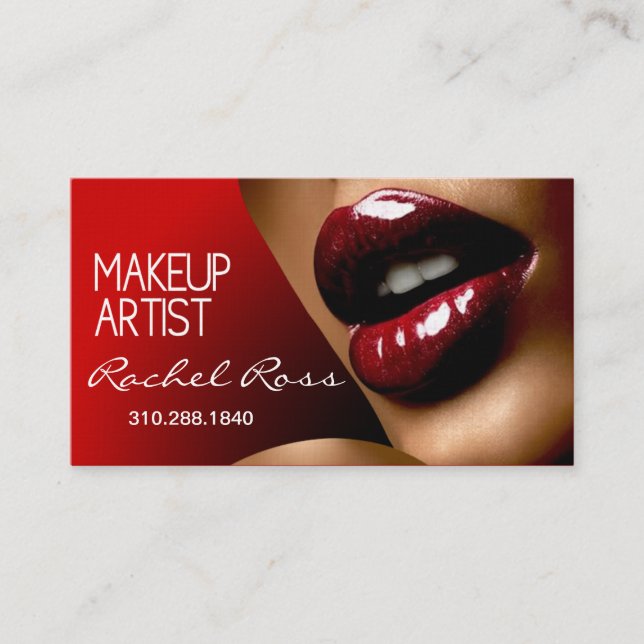 African American Big Glossy Lips | red Business Card (Front)