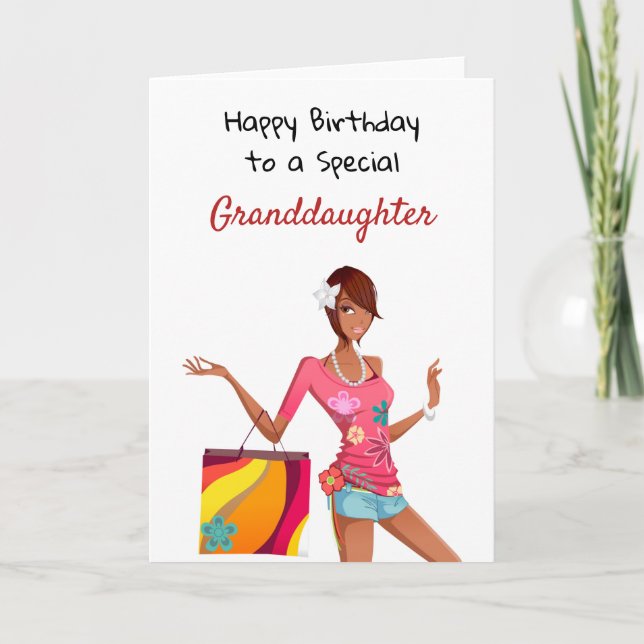 African American Birthday Card for Granddaughter (Front)