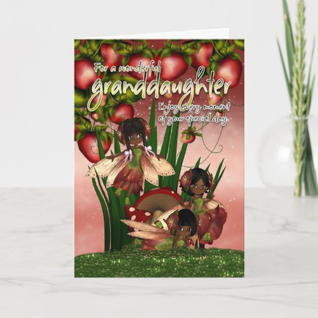 African American Birthday Card - Granddaughter - M (Front)
