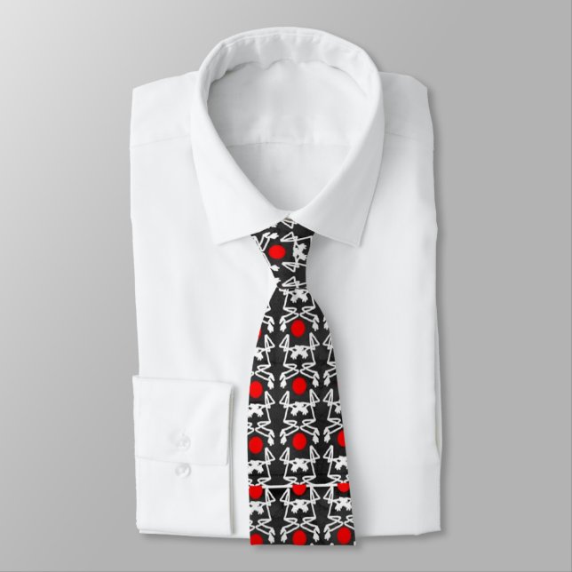 African American black and red Christmas Tie (Tied)