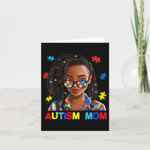 African American Black Autism Mum Afro Autism Awar Card