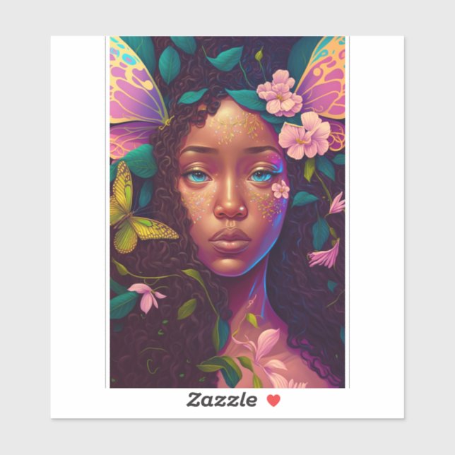 African American Black Fairy Fantasy Art (Sheet)