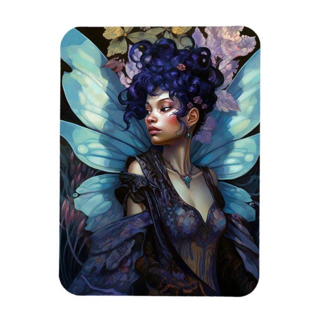 African American Black Fairy Fantasy Art Magnet (Vertical)