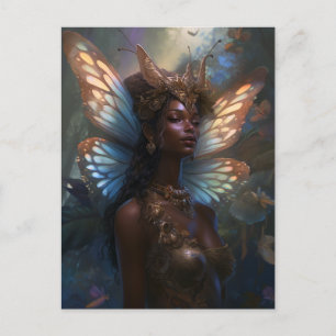 African American Black Fairy Fantasy Art Postcard