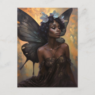 African American Black Fairy Fantasy Art Postcard