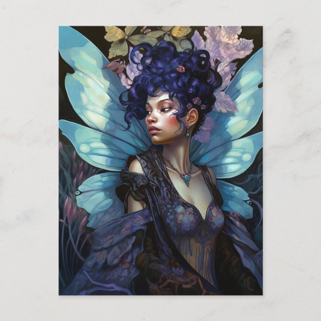 African American Black Fairy Fantasy Art Postcard (Front)