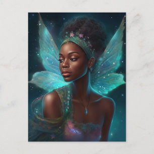 African American Black Fairy Fantasy Art Postcard