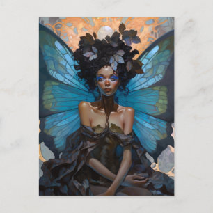 African American Black Fairy Fantasy Art Postcard