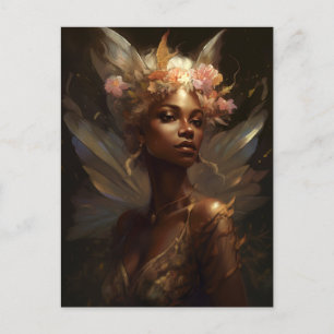 African American Black Fairy Fantasy Art Postcard