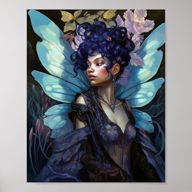 African American Black Fairy Fantasy Art Poster (Front)