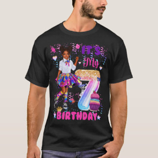 African American Black Girl 7 Year Old Its My 7Th  T-Shirt