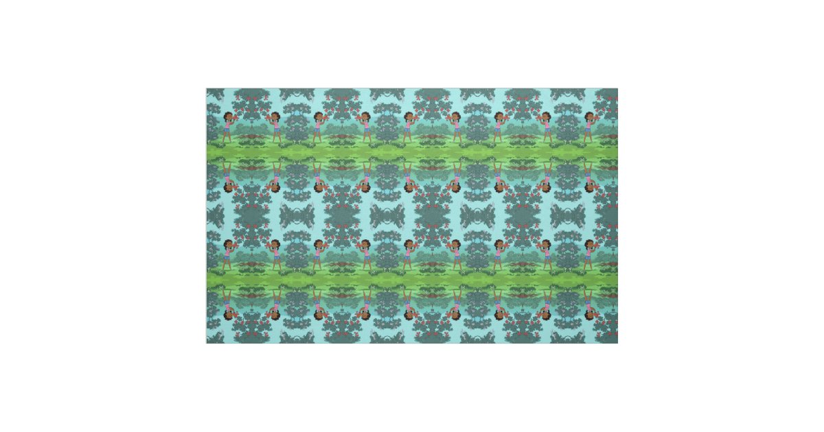 African American black girl Fabric Zazzle