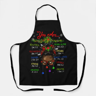 African American Black Girl God Say I Am Christmas Apron