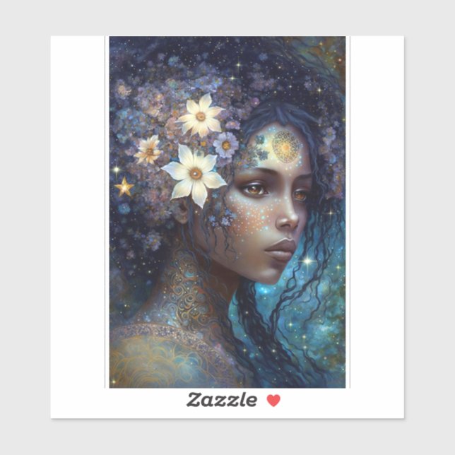 African American Black Goddess Queen Fantasy Art (Sheet)