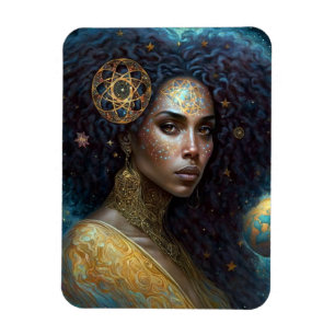 African American Black Goddess Queen Fantasy Art M Magnet