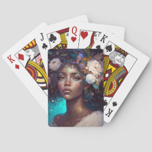 African American Black Goddess Queen Fantasy Art P Playing Cards