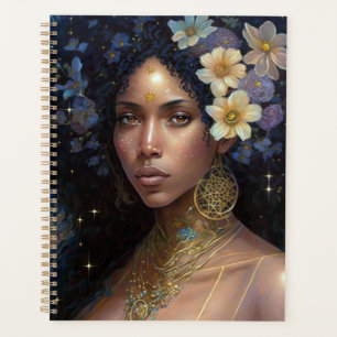 African American Black Goddess Queen Fantasy Art Planner