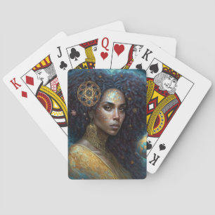 African American Black Goddess Queen Fantasy Art Playing Cards