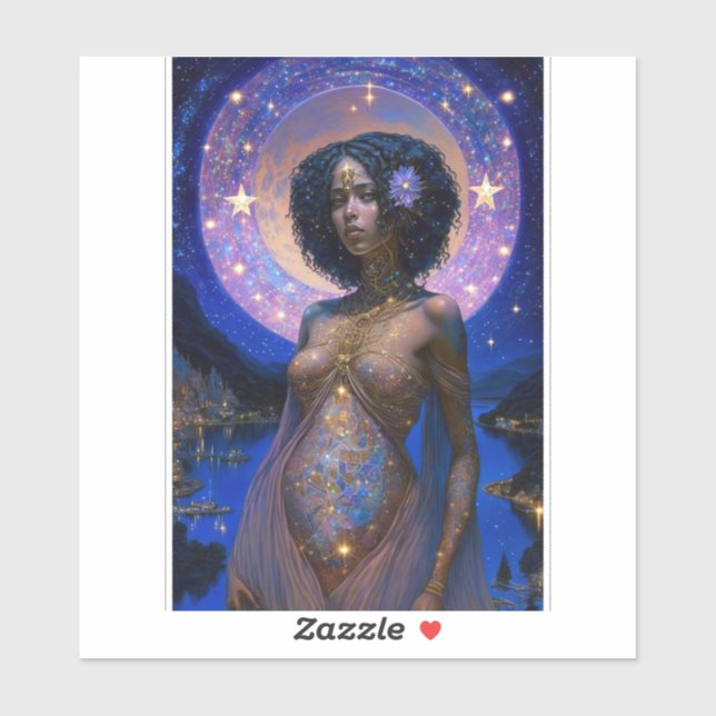 African American Black Goddess Queen Fantasy Art S (Sheet)