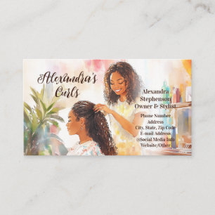 African-American Black Hairstylist Natural Hair Business Card