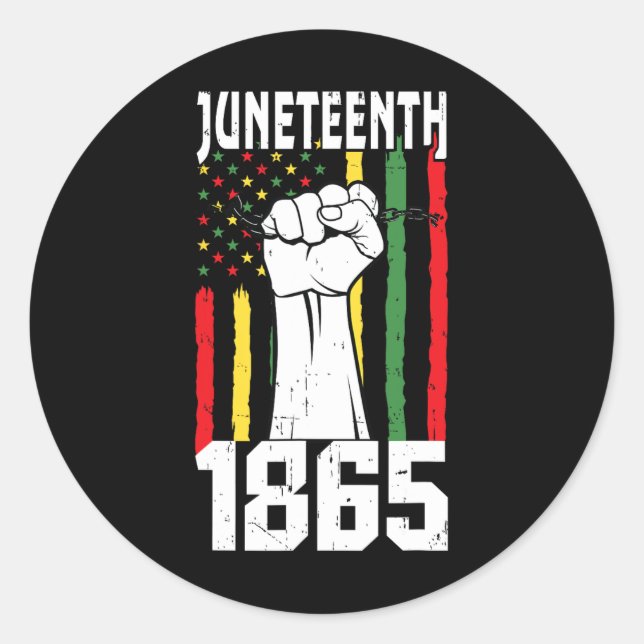African American Black History 1865 Juneteenth 2  Classic Round Sticker (Front)