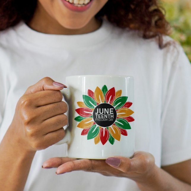 African American Black History Juneteenth Sunflowe Coffee Mug (Creator Uploaded)