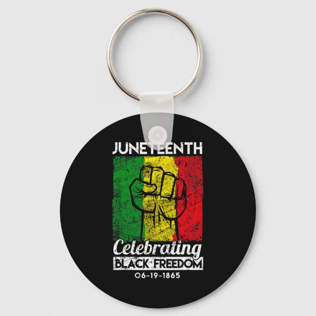 African american black history month juneteenth key ring (Front)