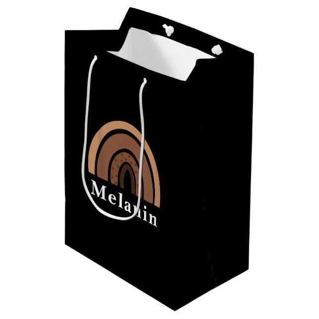 African American Black History Month Melanin Medium Gift Bag (Front Angled)