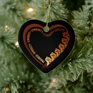 African American Black History Month Valentine Ceramic Tree Decoration