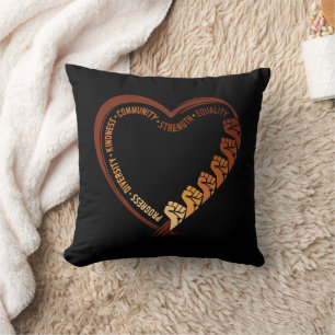 African American Black History Month Valentine Cushion