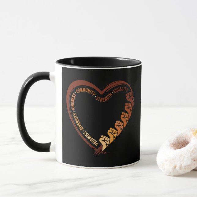 African American Black History Month Valentine Mug (With Donut)
