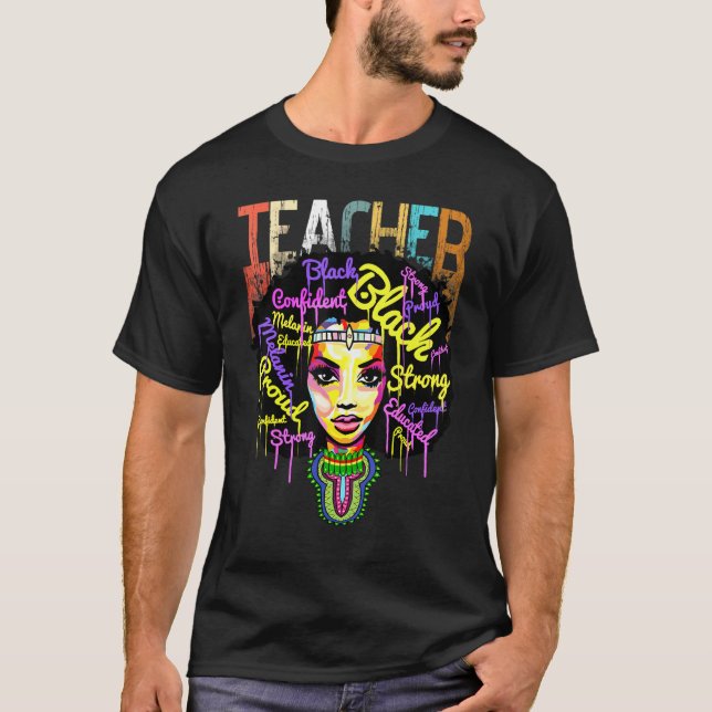 African American Black History Teacher Women Dashi T-Shirt (Front)