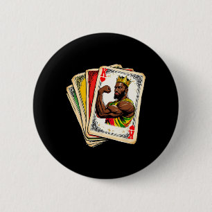 African American Black King Of Hearts Black Histor 6 Cm Round Badge