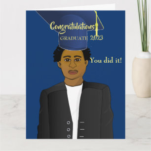African American Black Male Grad Graduate Card
