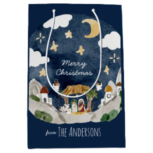 African American Black Nativity Christmas Medium Gift Bag