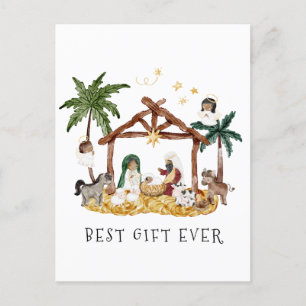 African American Black Nativity Christmas Postcard