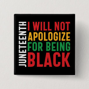 African American black pride Juneteenth 15 Cm Square Badge