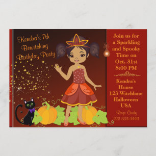 African American Black Princess Halloween Invite