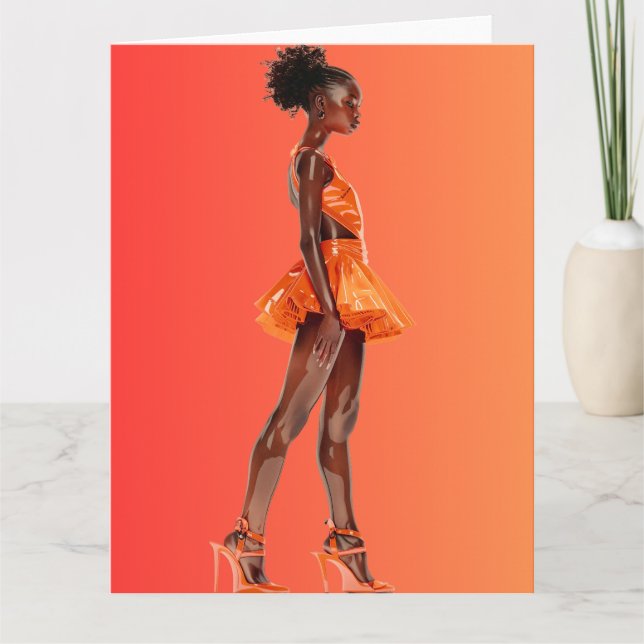 African American Black Queen Melanin Sista Shopp Card (Front)