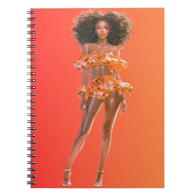 African American Black Queen Melanin Sista Shopp Notebook (Front)