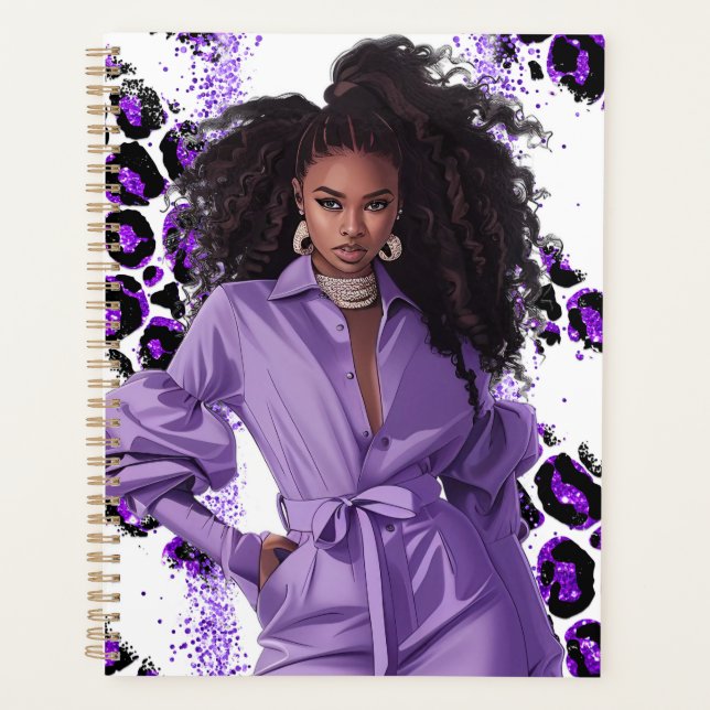 African American Black Queen Melanin Sista Shopp Planner (Front)