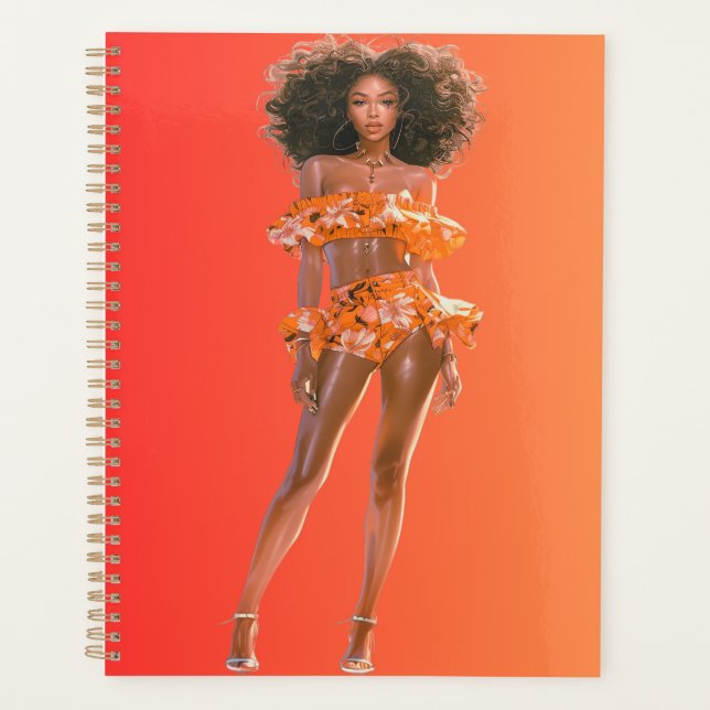 African American Black Queen Melanin Sista Shopp Planner (Front)