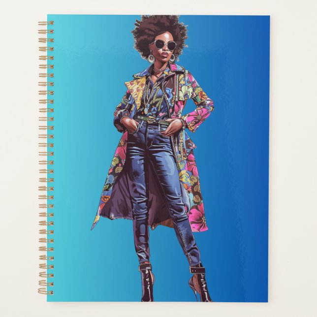 African American Black Queen Melanin Sista Shopp Planner (Front)